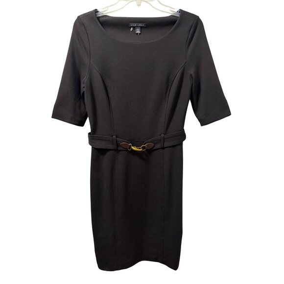 Banana Republic Black Tall 8 Sheath Dress With Belted Waist & 3/4 Sleeves Dress - Picture 6 of 11